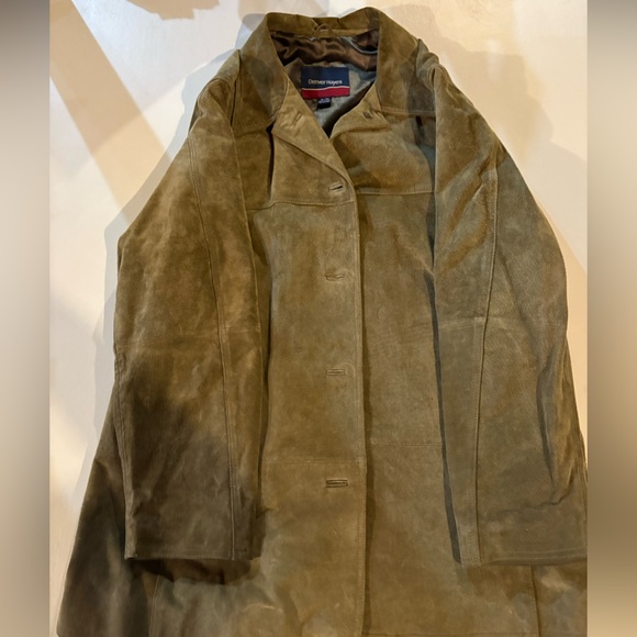 Women’s Suede  Moss Green Coat - Picture 3 of 10